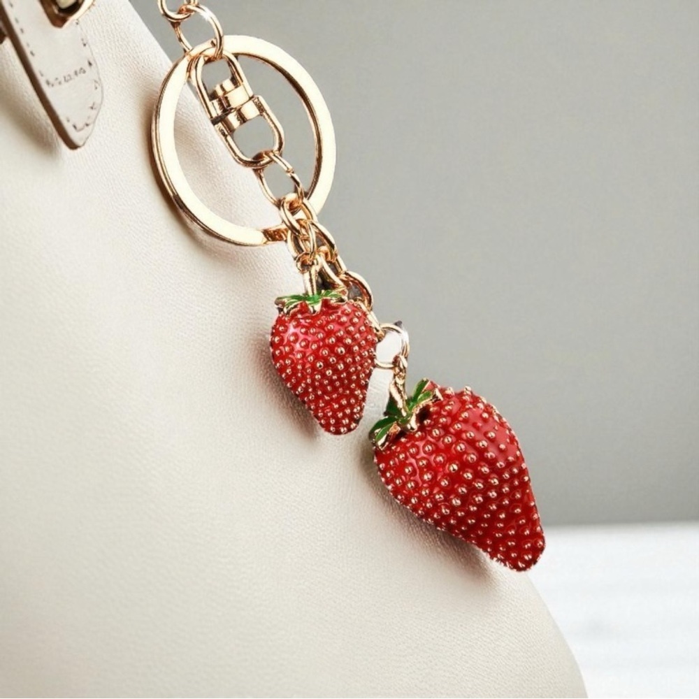Strawberry Purse Bag Keychain Charm